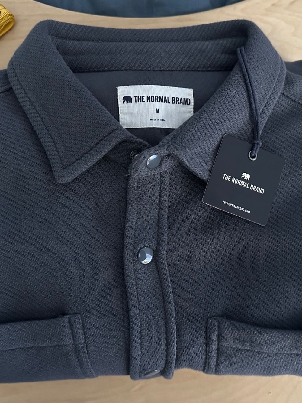 (NWT) The Normal Brand Looped Terry Cotton Shirt-Shadow Color